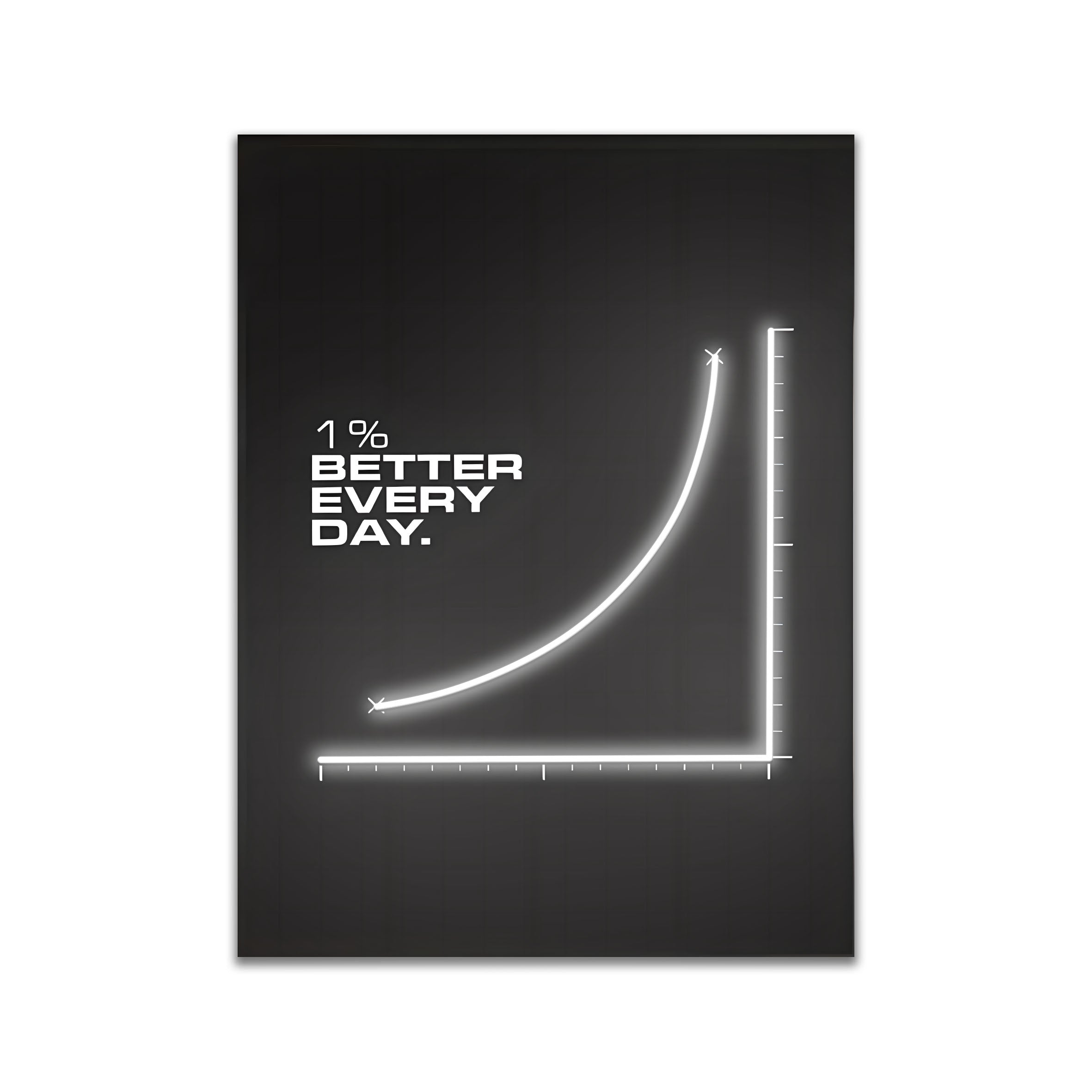 1% Better Every Day – Neon Motivational Art