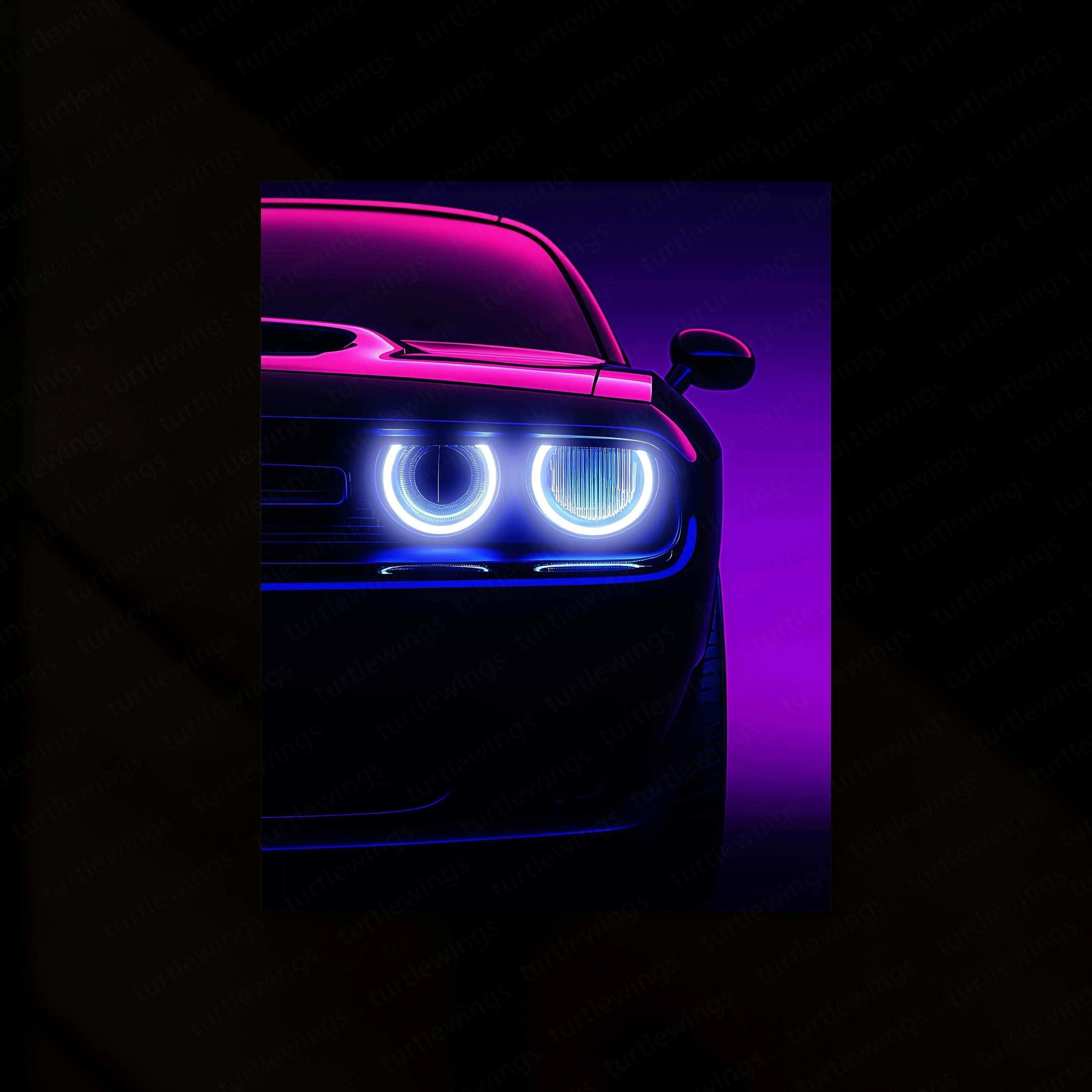 Dodge Challenger SRT Neon LED Metal Frame â Bold Automotive Wall Art 5