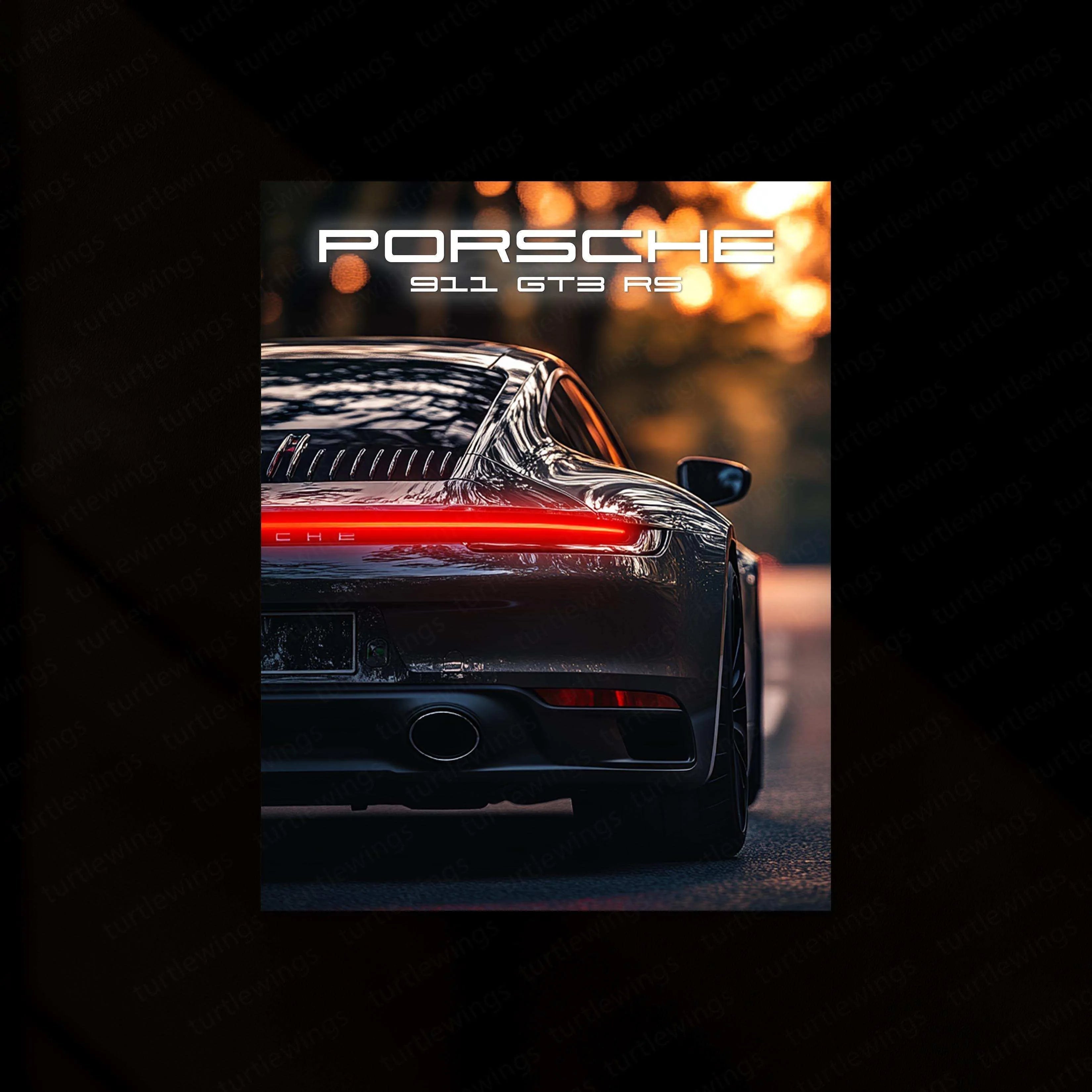 Porsche 911 GT3 Neon LED Metal Frame â Iconic Supercar Wall Art 2