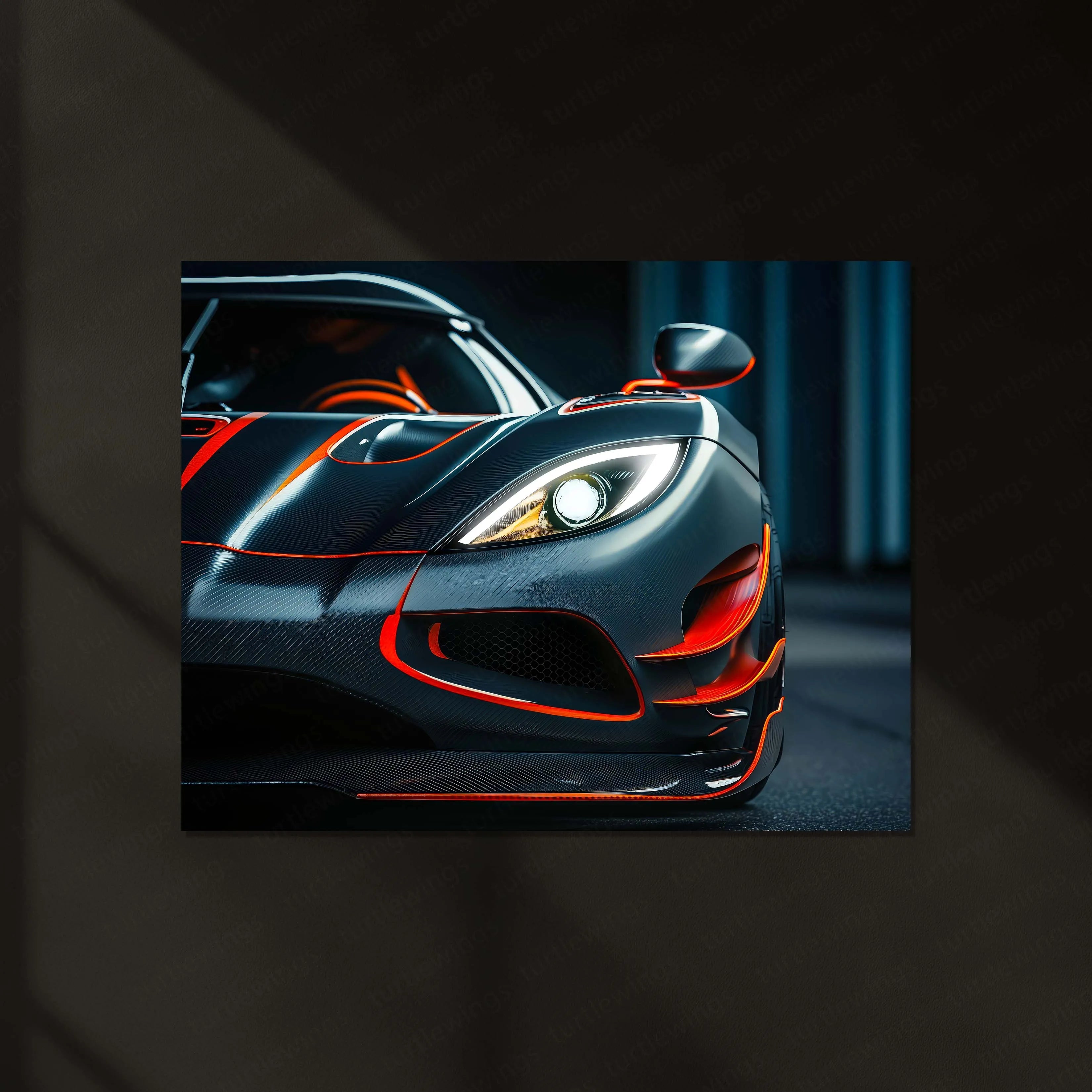 McLaren P1 Neon LED Metal Frame â Luxury Supercar Wall Art
