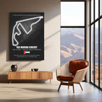 LED | Yas Marina Circuit Neon LED Metal Poster – Abu Dhabi F1 Glowing Racing Track Wall Art