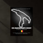 LED | Spa-Francorchamps Circuit Neon LED Metal Poster – Legendary Belgium F1 Track Wall Art
