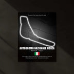 LED | Monza Circuit Neon LED Metal Poster – Glowing Temple of Speed Wall Art