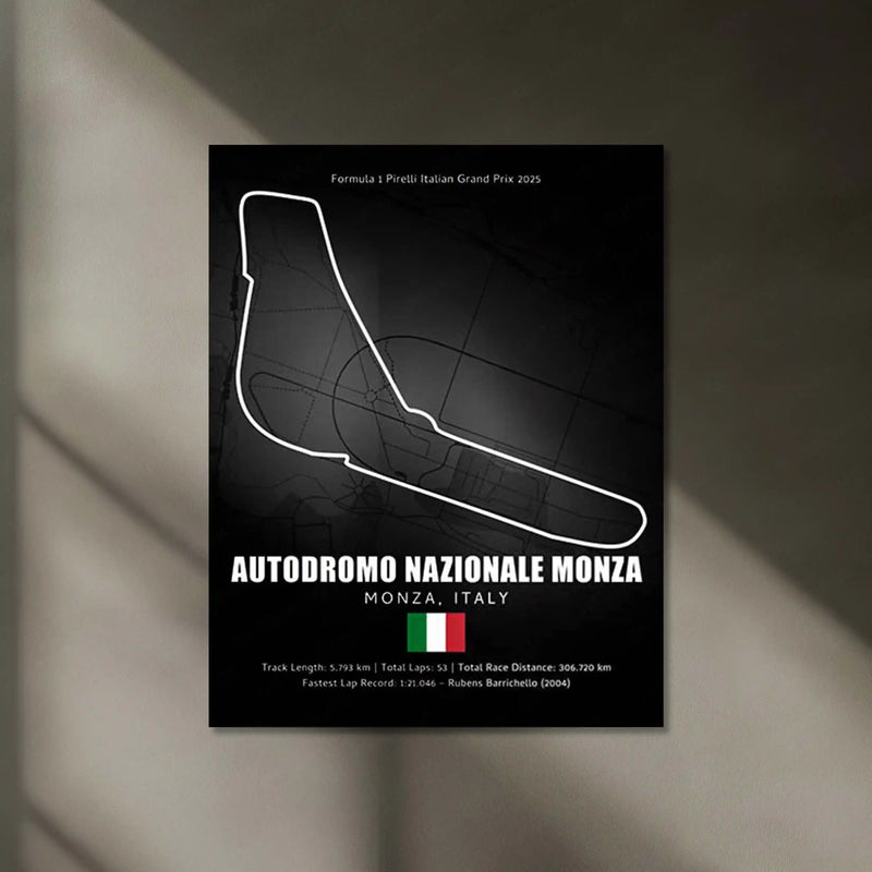 LED | Monza Circuit Neon LED Metal Poster – Glowing Temple of Speed Wall Art