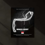 LED | Monaco Grand Prix Track Neon LED Metal Poster – Glowing Circuit Wall Art