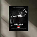 LED | Monaco Grand Prix Track Neon LED Metal Poster – Glowing Circuit Wall Art