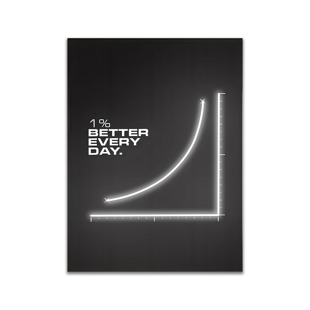 1% Better Every Day – Neon Motivational Art