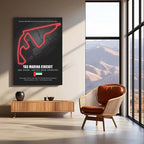 LED | Yas Marina Circuit Neon LED Metal Poster – Abu Dhabi F1 Glowing Racing Track Wall Art