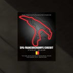 LED | Spa-Francorchamps Circuit Neon LED Metal Poster – Legendary Belgium F1 Track Wall Art