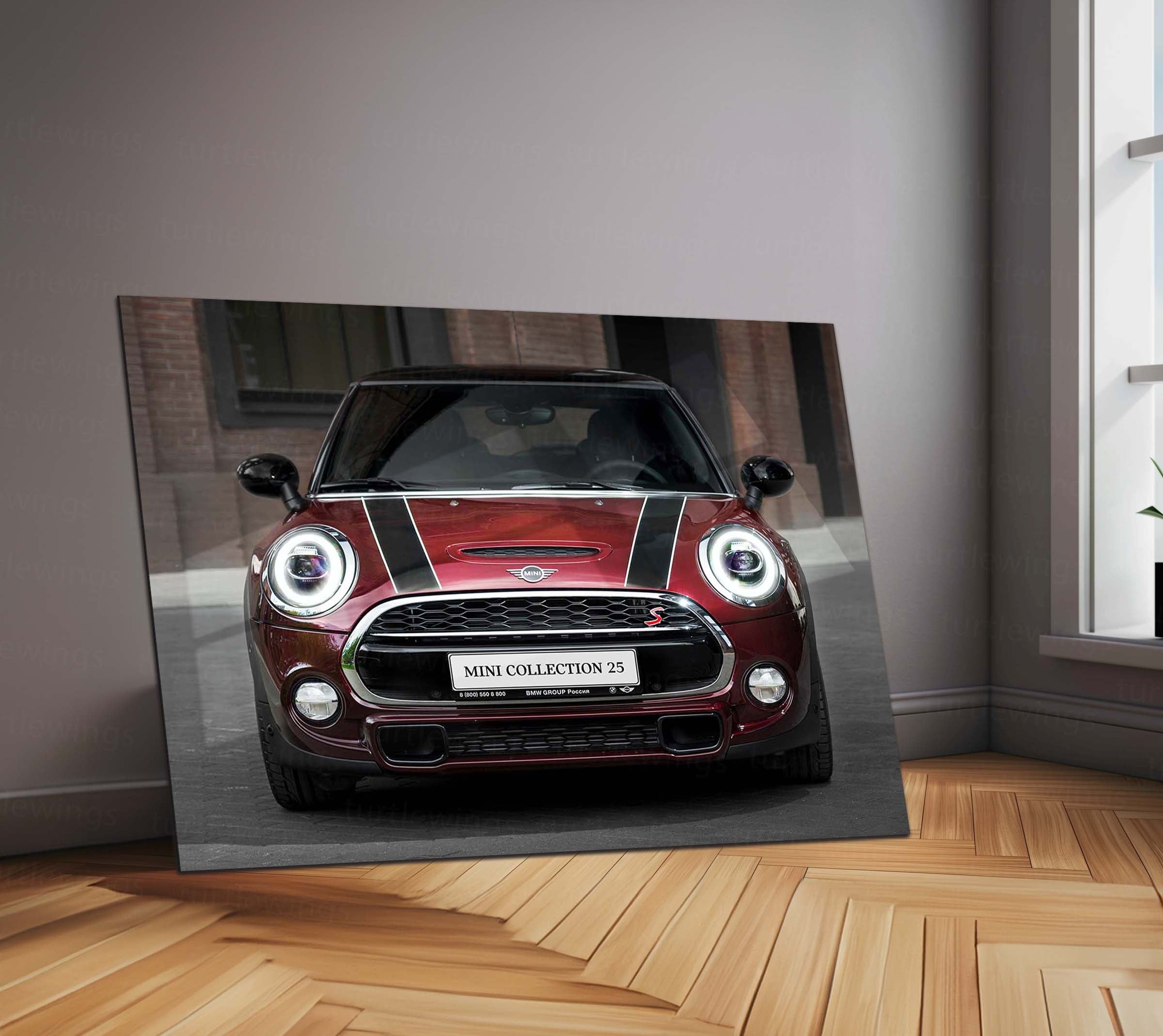 LED | Mini Cooper S Neon LED Metal Frame | Iconic Hatchback Wall Art with LED Glow