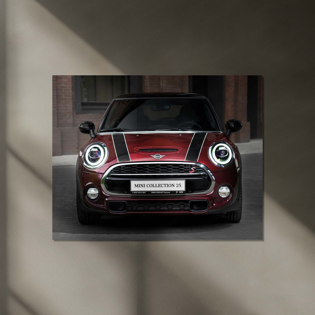 LED | Mini Cooper S Neon LED Metal Frame | Iconic Hatchback Wall Art with LED Glow