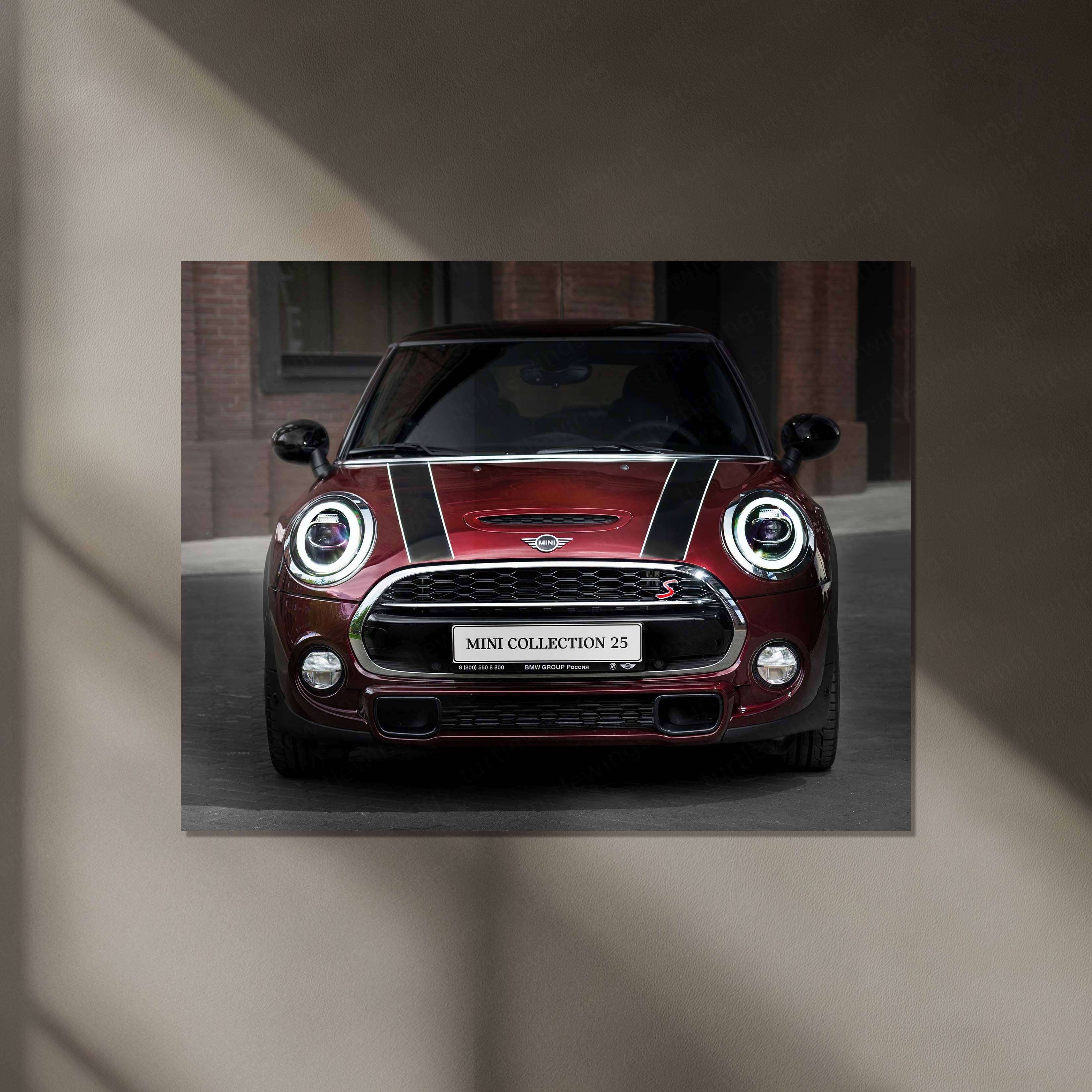 LED | Mini Cooper S Neon LED Metal Frame | Iconic Hatchback Wall Art with LED Glow
