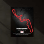LED | Suzuka Circuit Neon LED Metal Poster – Glowing Japanese F1 Track Wall Art