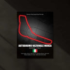 LED | Monza Circuit Neon LED Metal Poster – Glowing Temple of Speed Wall Art