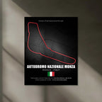 LED | Monza Circuit Neon LED Metal Poster – Glowing Temple of Speed Wall Art