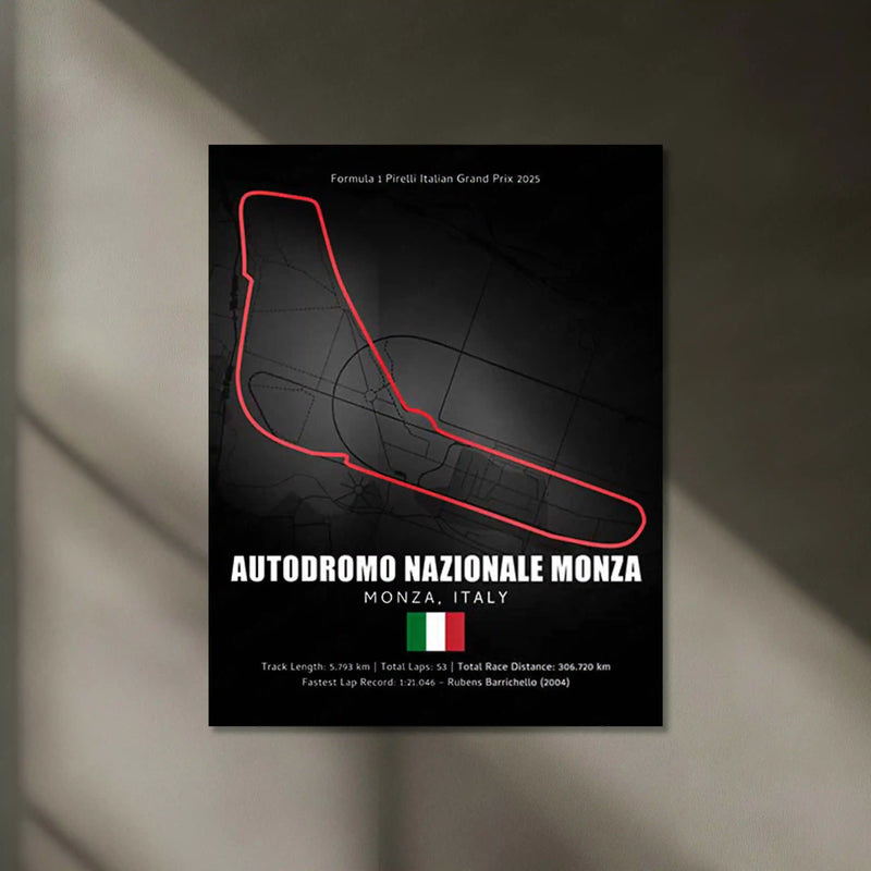 LED | Monza Circuit Neon LED Metal Poster – Glowing Temple of Speed Wall Art