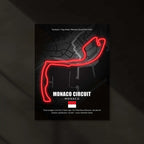 LED | Monaco Grand Prix Track Neon LED Metal Poster – Glowing Circuit Wall Art
