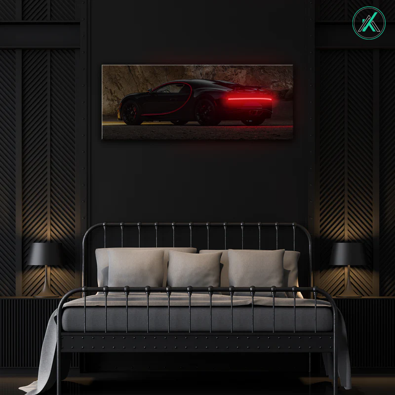 Bugatti V4 - Neon Car Art