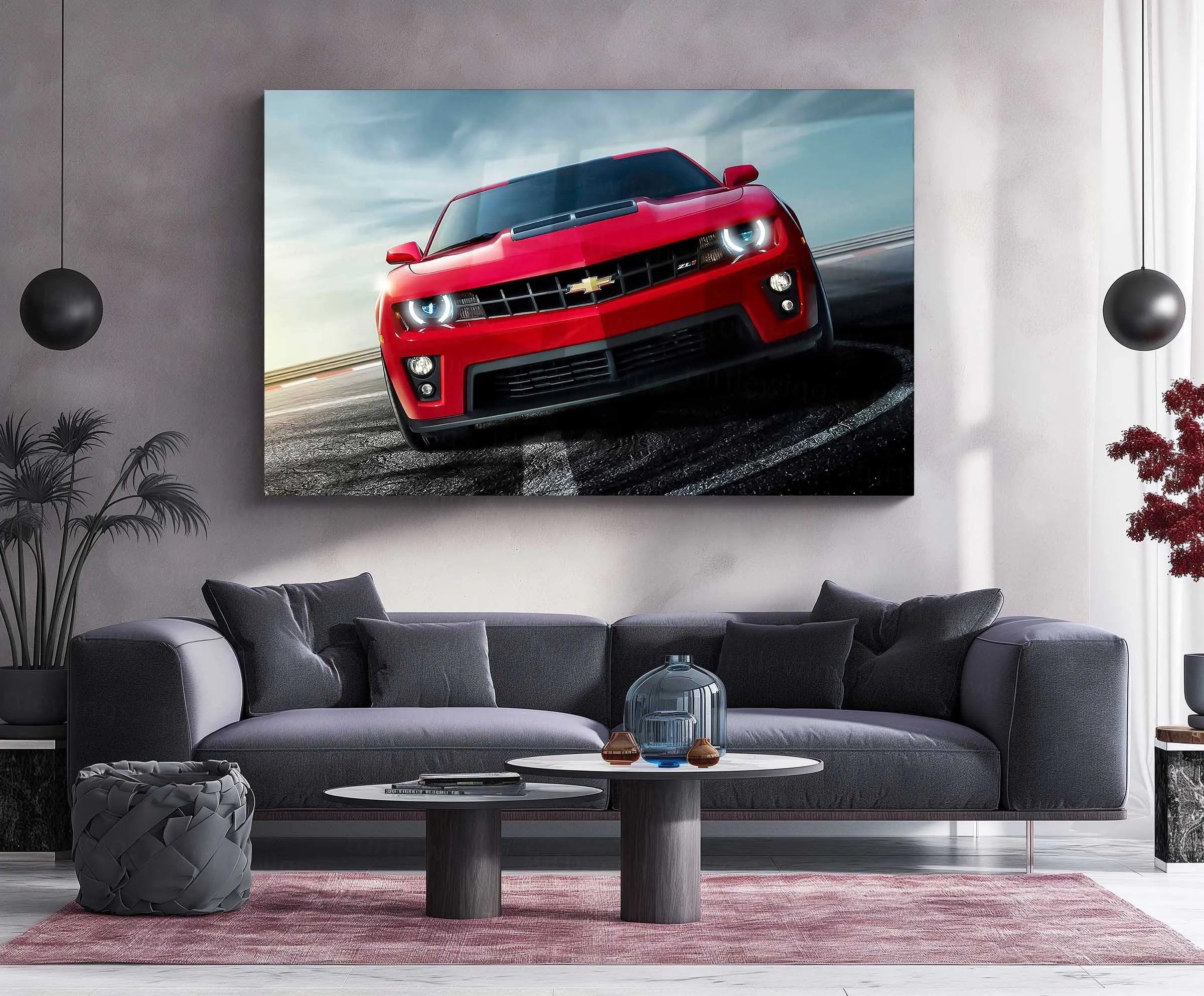 LED | ⚡ Chevrolet Camaro Neon LED Metal Poster | Muscle Car Wall Art | Illuminated Garage & Gamer Decor