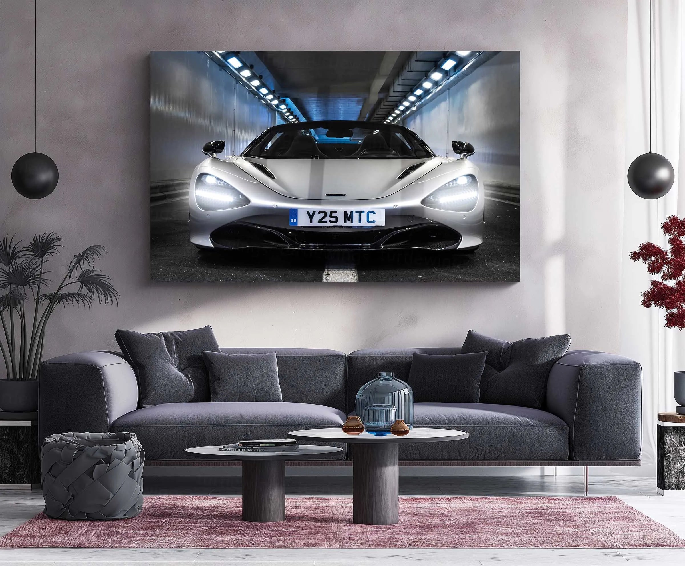 LED | 🚀 McLaren 720S Spider Neon LED Metal Poster | Supercar Wall Art | Luxury Automotive Glow Decor