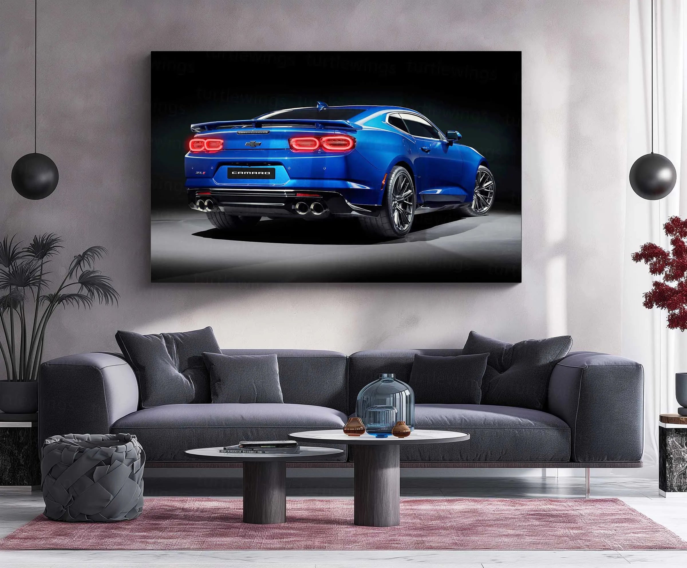 LED | ⚡ Chevrolet Camaro Neon LED Metal Poster | Muscle Car Wall Art | Illuminated Garage & Gamer Decor 01