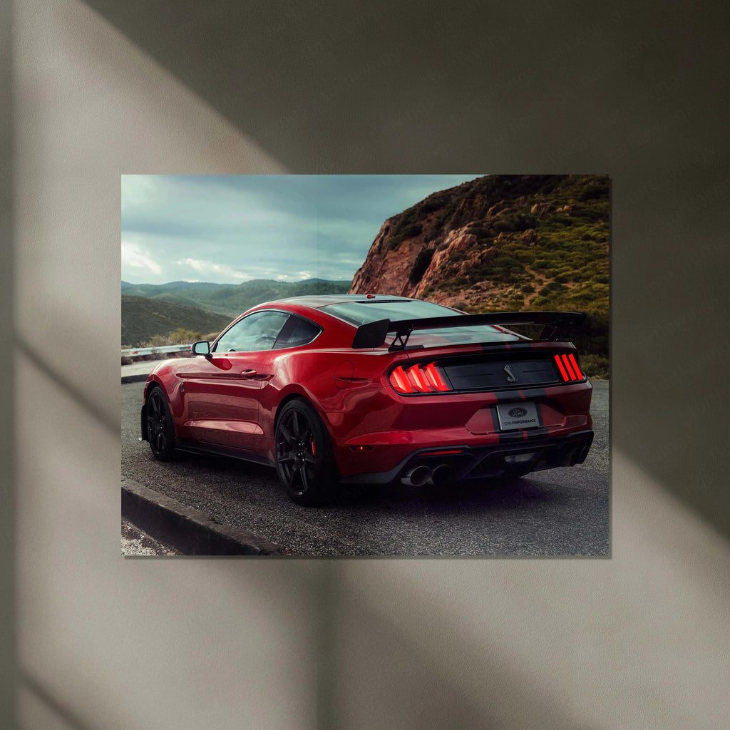 LED | 🐍 Ford Mustang Shelby GT500 Neon LED Metal Poster | American Muscle Wall Art | Supercharged Street Glow Decor 03