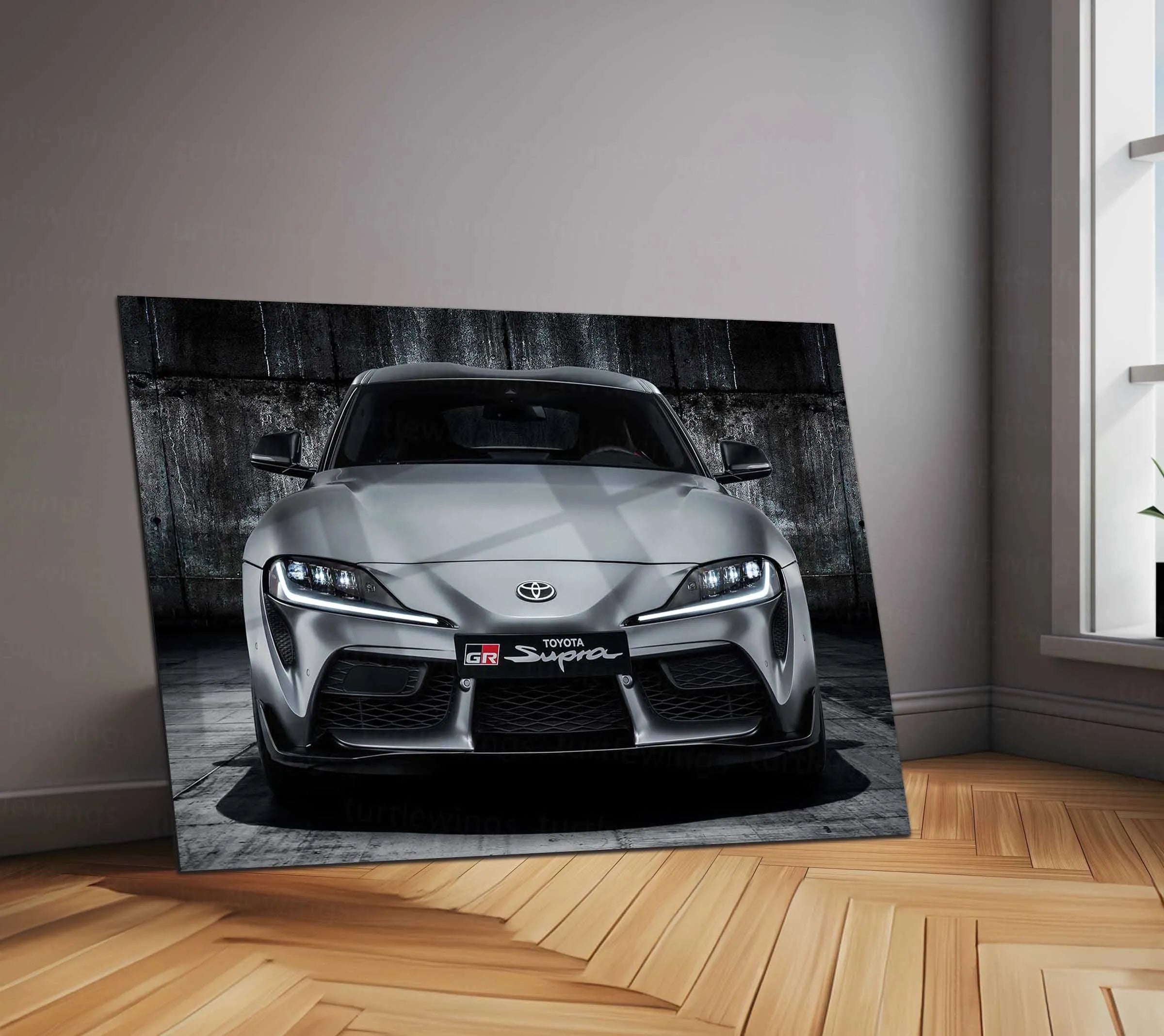 LED | 🔥 Toyota Supra Neon LED Metal Poster | JDM Legend Wall Art | Turbocharged Street Racer Glow Decor 02