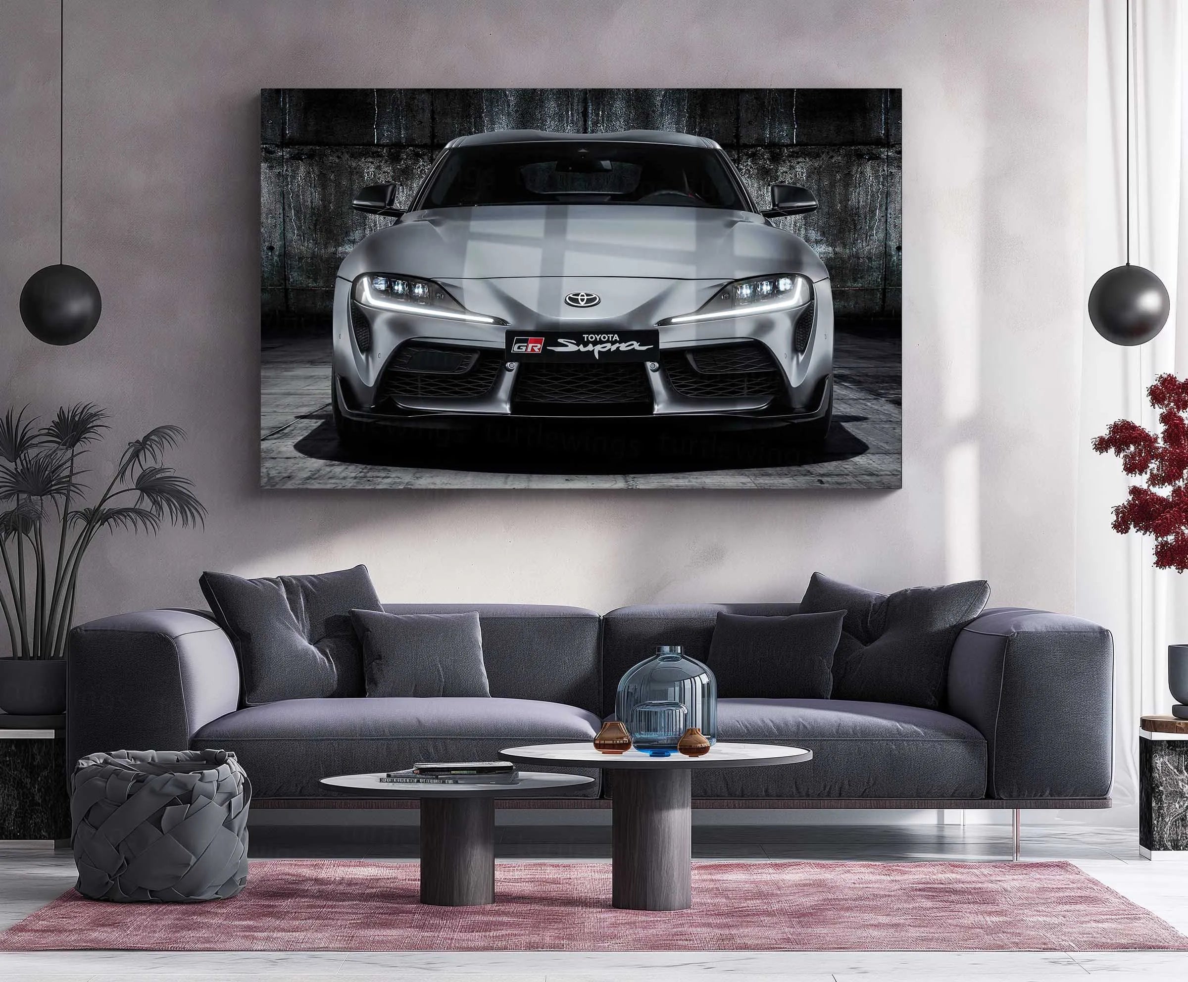 LED | 🔥 Toyota Supra Neon LED Metal Poster | JDM Legend Wall Art | Turbocharged Street Racer Glow Decor 02