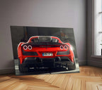 LED | 🏎️ Novitec Ferrari F8 Tributo LED Metal Poster | Exotic Supercar Wall Art | Neon Performance Glow Decor 01