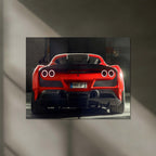 LED | 🏎️ Novitec Ferrari F8 Tributo LED Metal Poster | Exotic Supercar Wall Art | Neon Performance Glow Decor 01