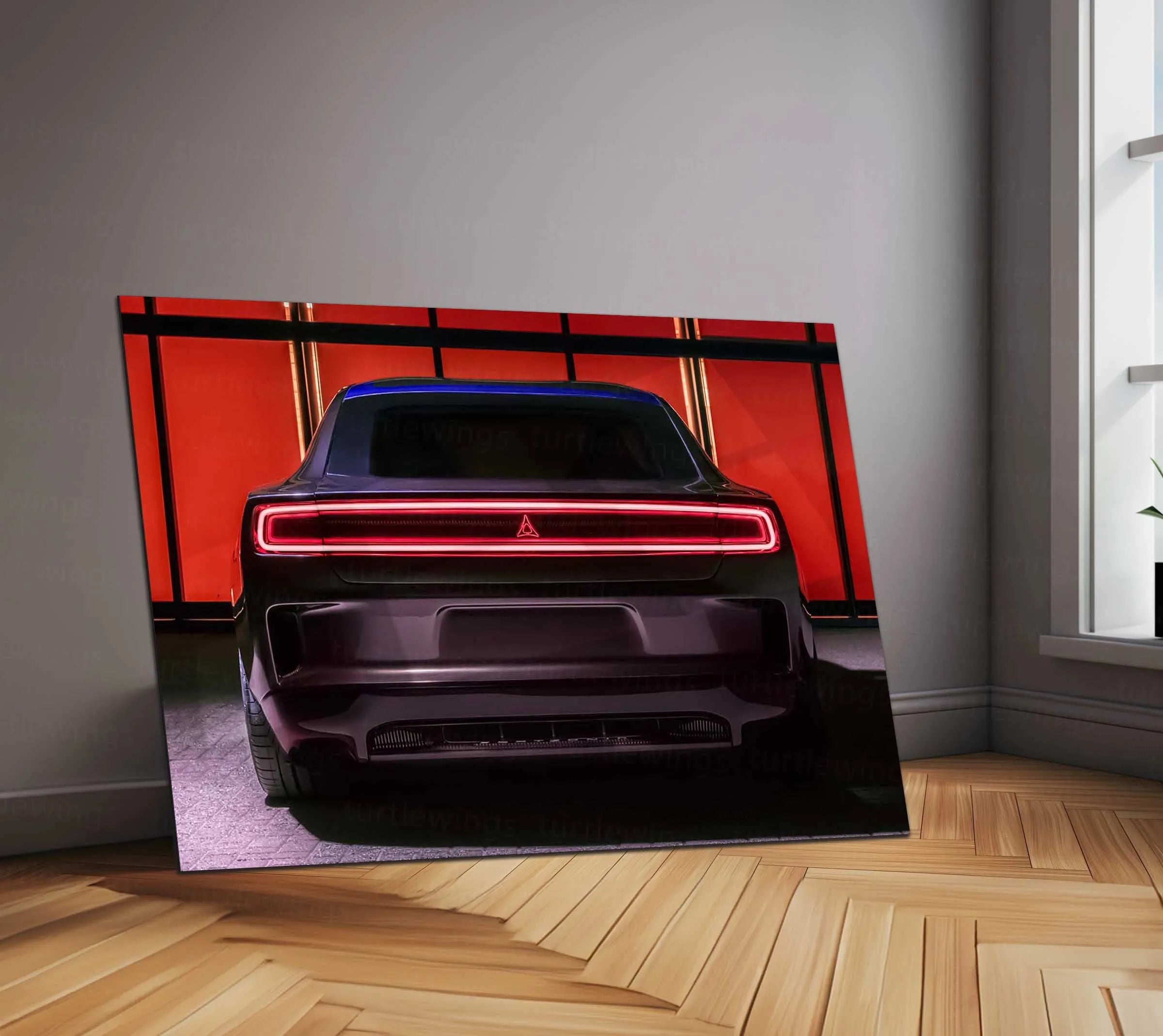 🔥 Dodge Charger SRT Hellcat Neon LED Metal Poster | Muscle Car Wall Art | Street Performance Glow Decor 01