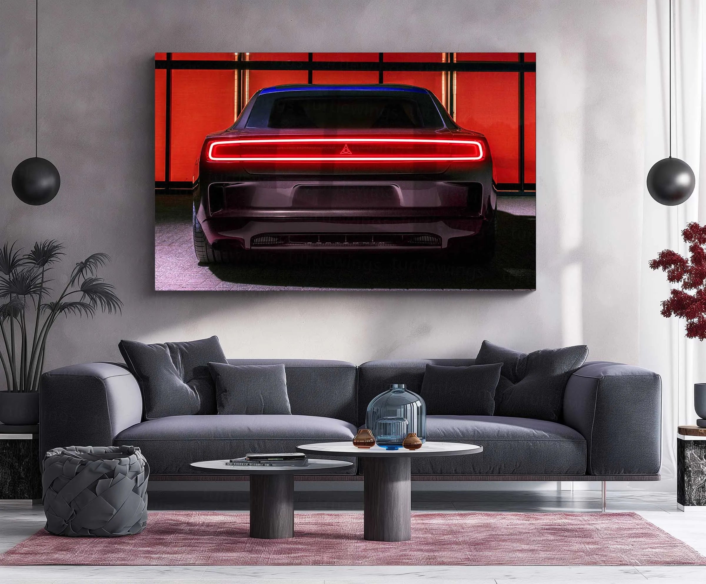 🔥 Dodge Charger SRT Hellcat Neon LED Metal Poster | Muscle Car Wall Art | Street Performance Glow Decor 01