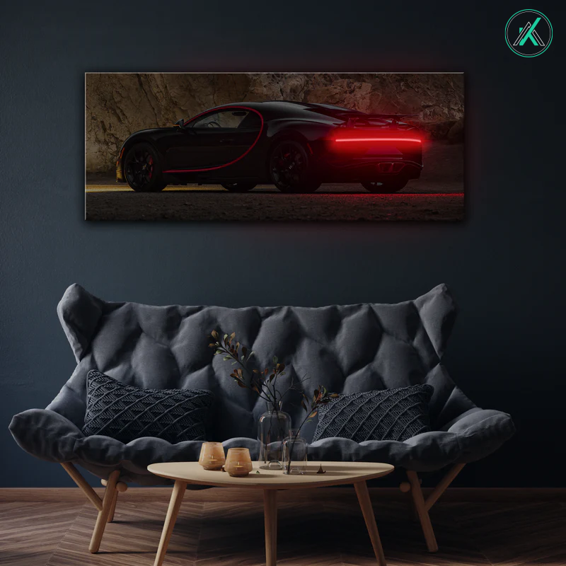 Bugatti V4 - Neon Car Art