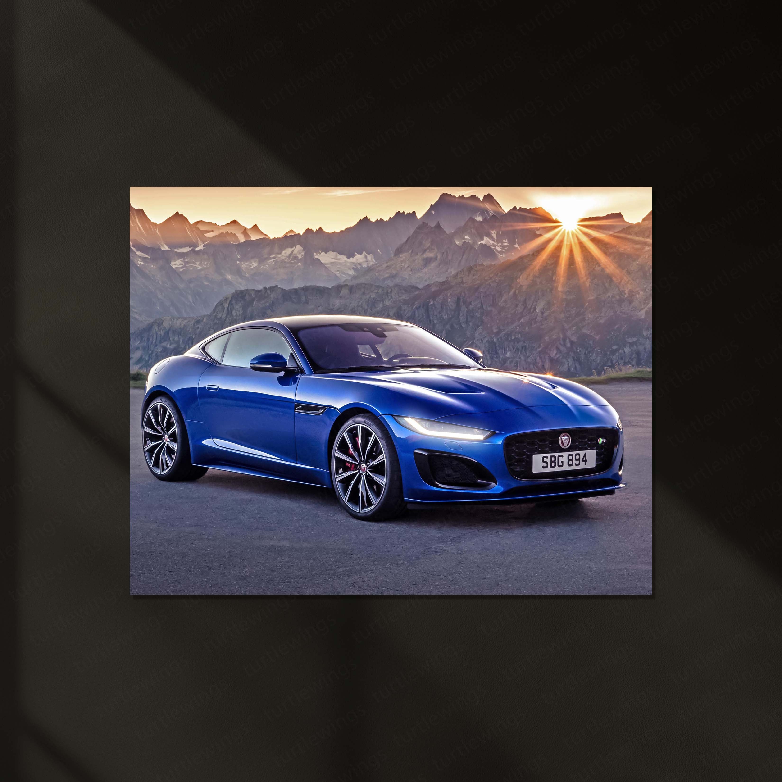 LED | Jaguar F Neon LED Metal Frame | Luxury Sports Car Wall Art with LED Glow