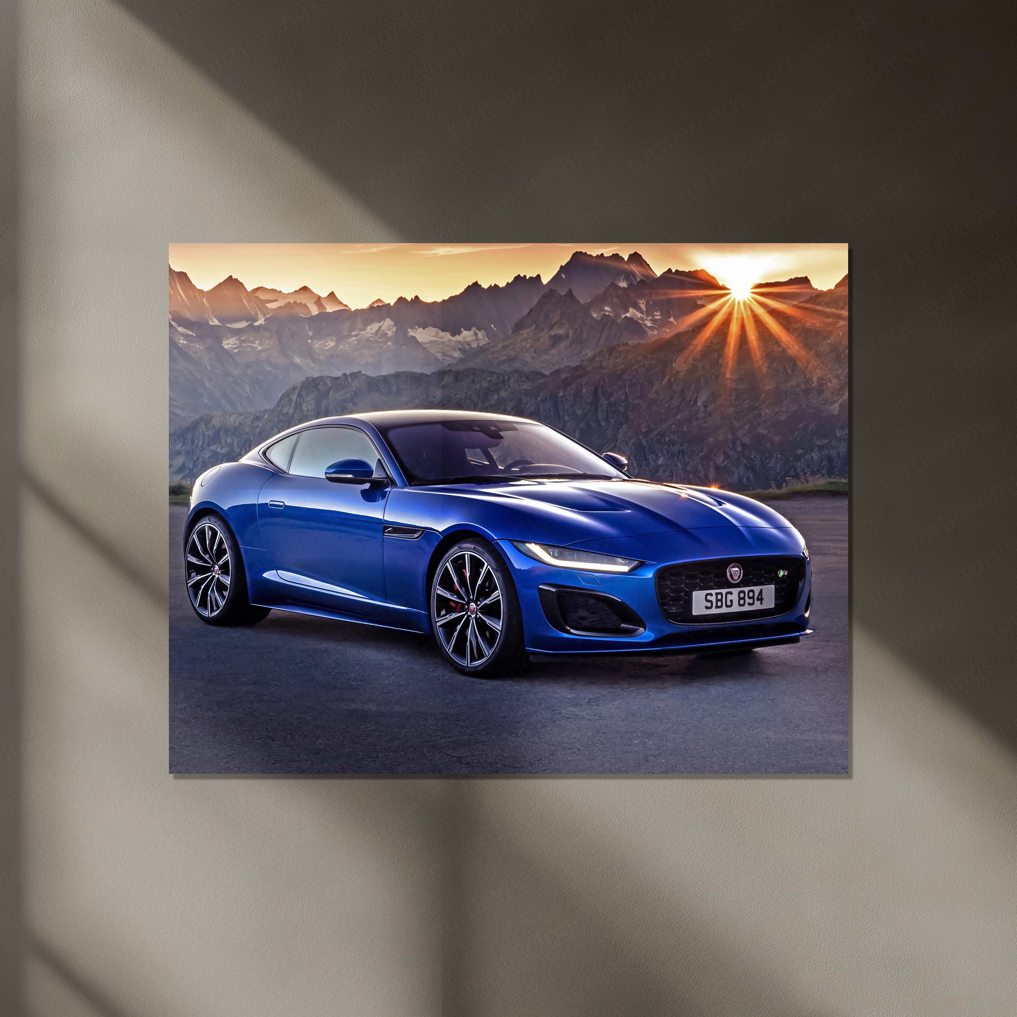 LED | Jaguar F Neon LED Metal Frame | Luxury Sports Car Wall Art with LED Glow