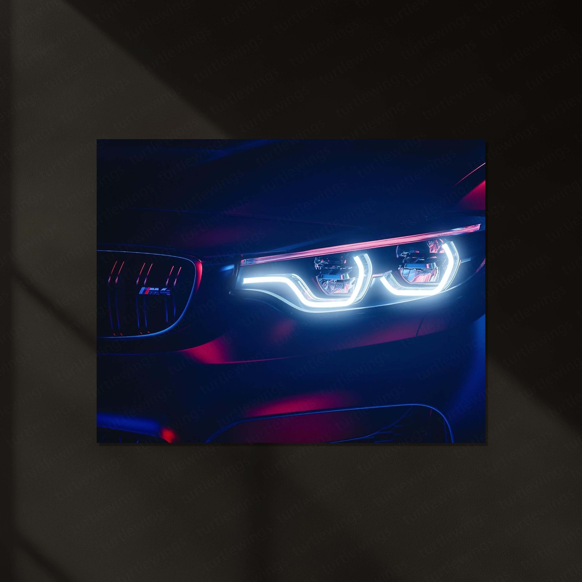 BMW M4 Neon LED Metal Frame | High-Performance Sports Car Wall Art with LED Glow