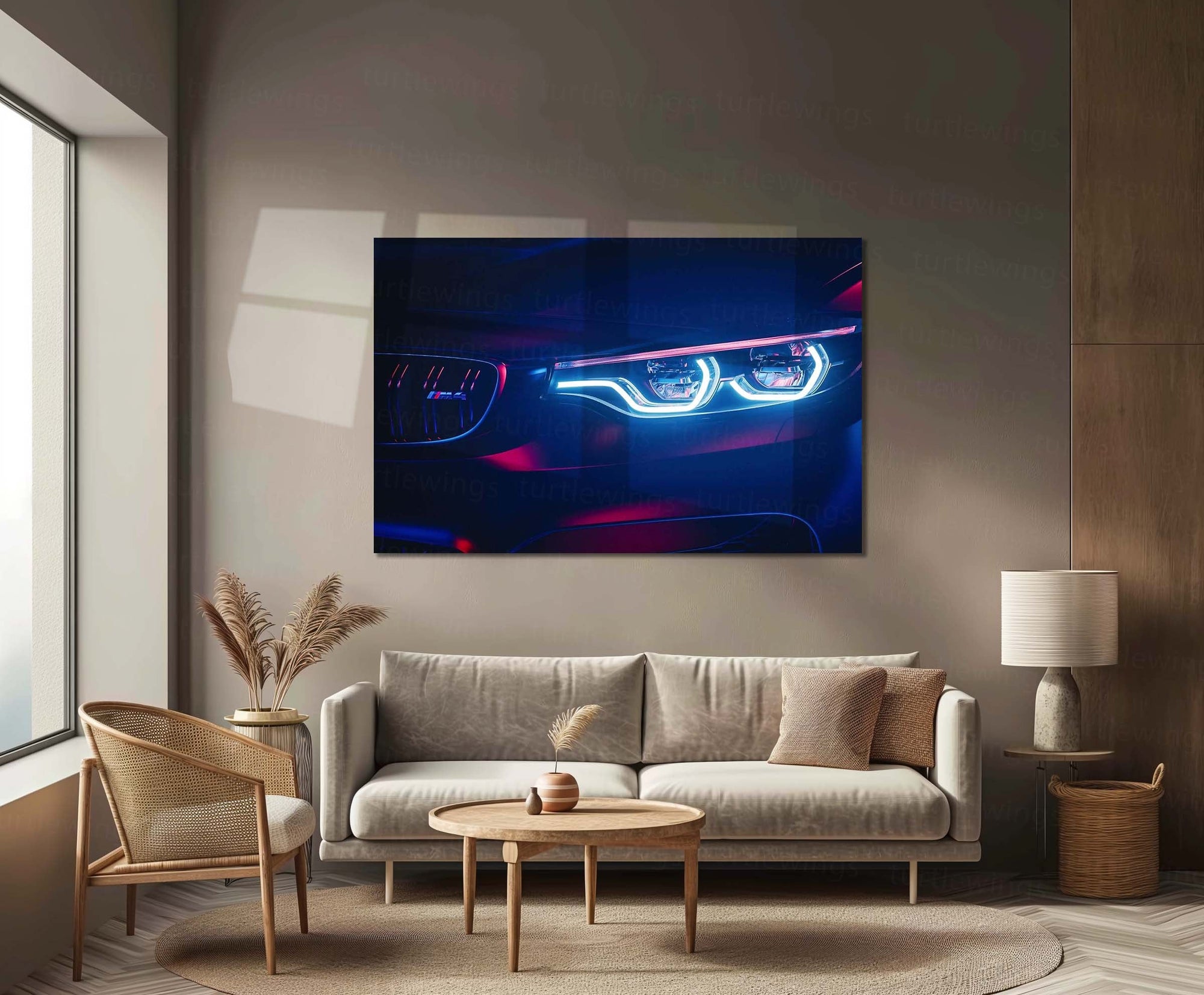 BMW M4 Neon LED Metal Frame | High-Performance Sports Car Wall Art with LED Glow