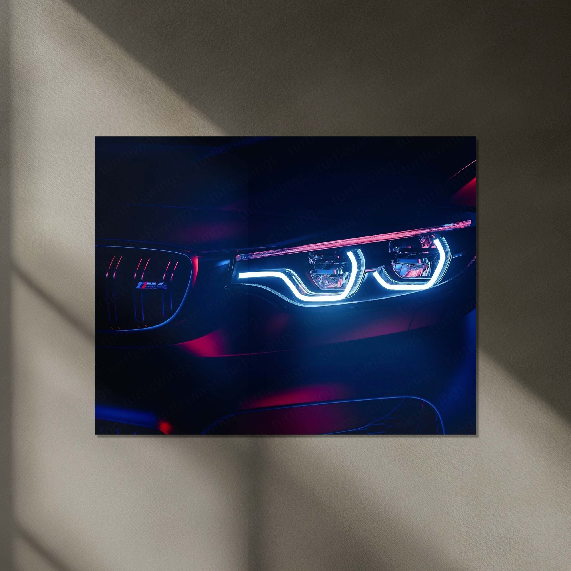 BMW M4 Neon LED Metal Frame | High-Performance Sports Car Wall Art with LED Glow
