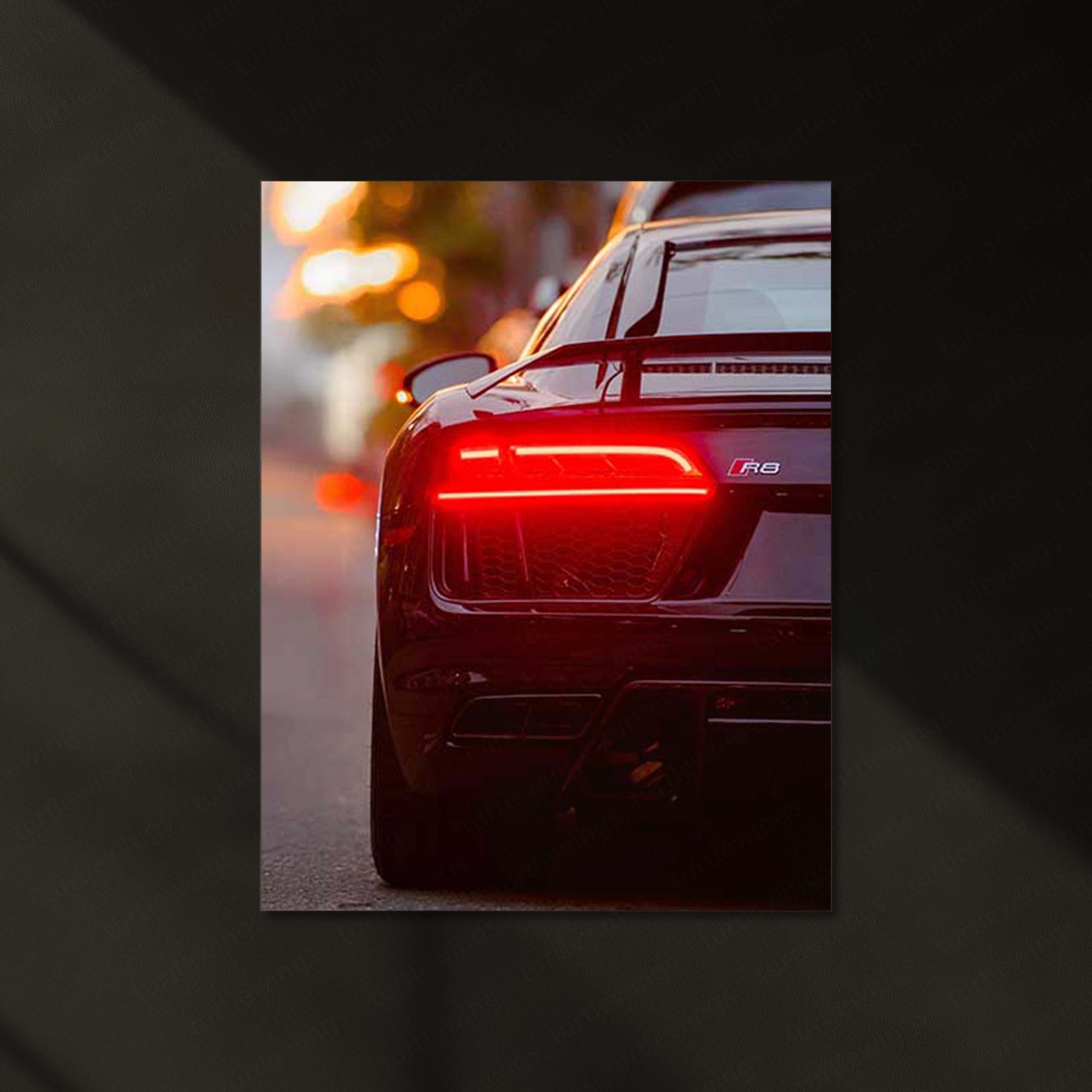 LED | Audi R8 Redline Neon LED Metal Frame | Supercar Wall Art with LED Glow