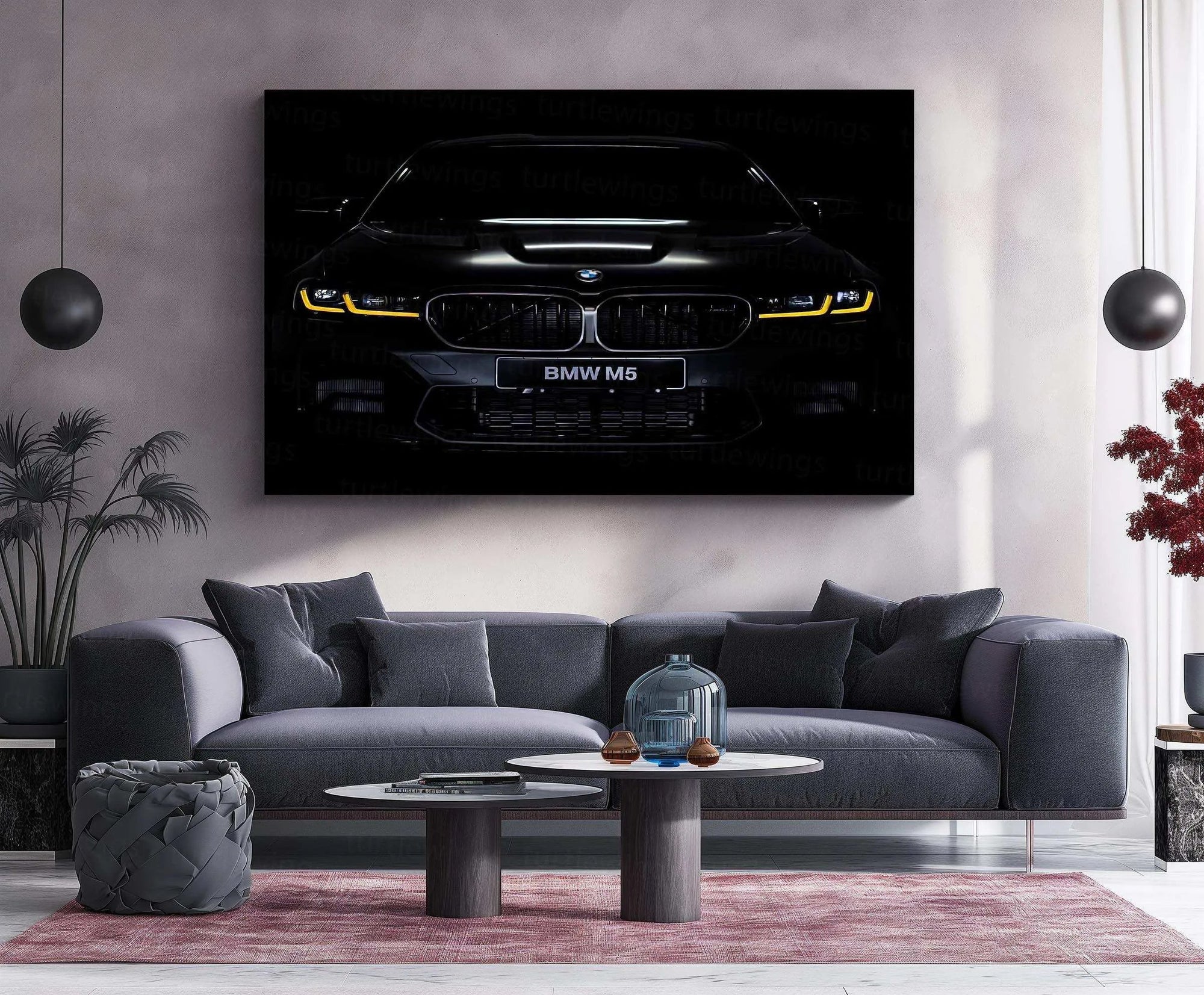 BMW M5 Neon LED Metal Frame