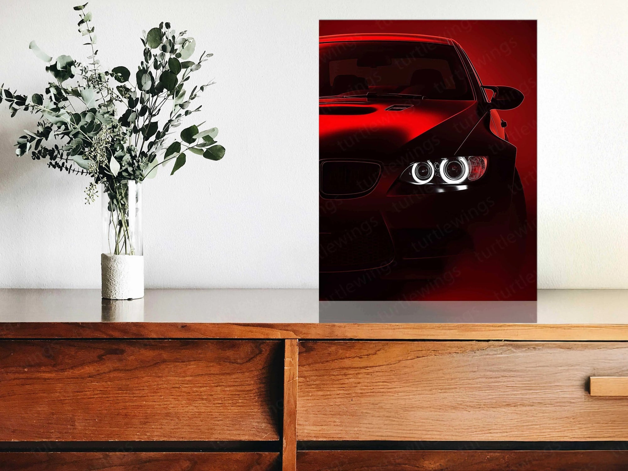BMW M5 Neon LED Metal Frame â Luxurious Automotive Wall Art