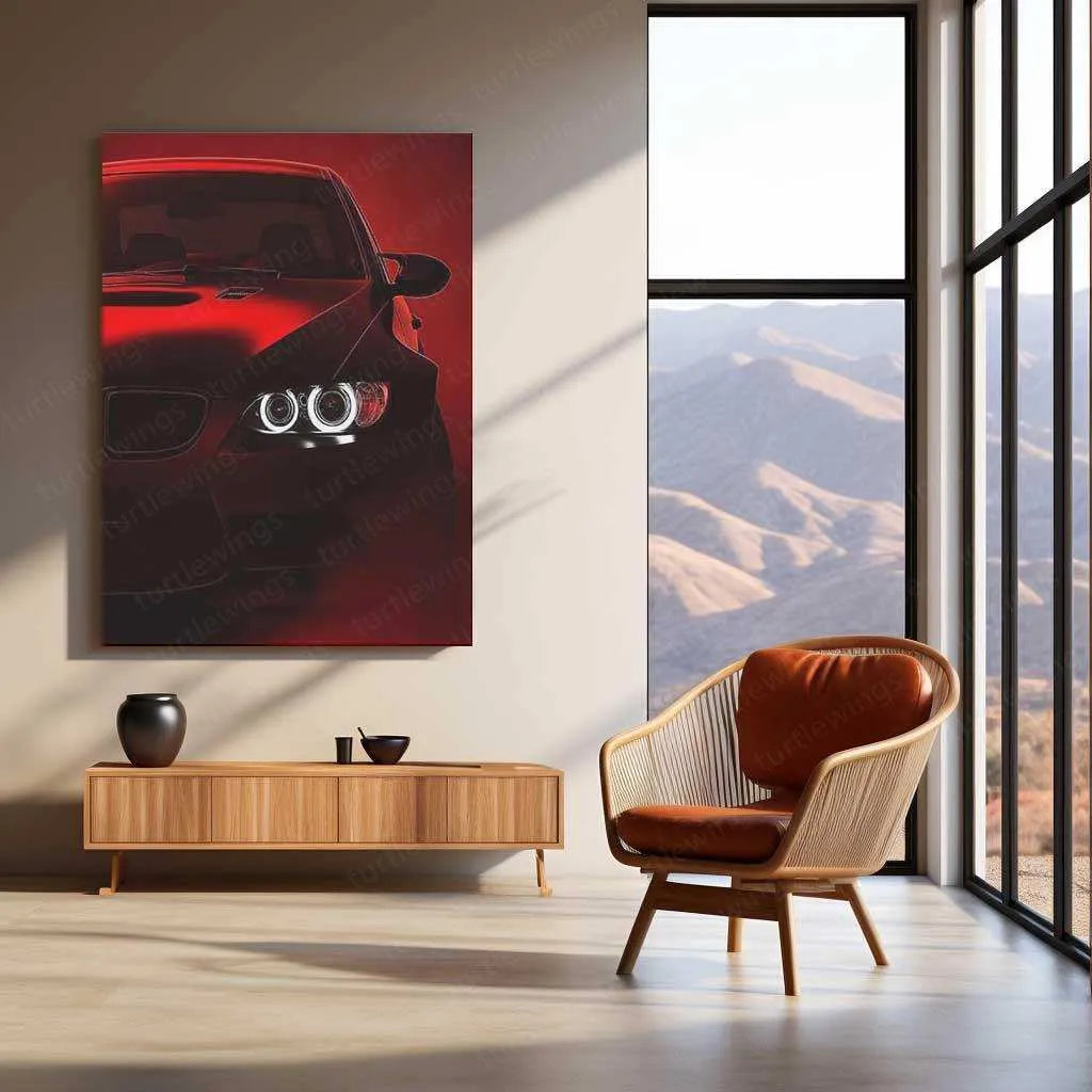 BMW M5 Neon LED Metal Frame â Luxurious Automotive Wall Art