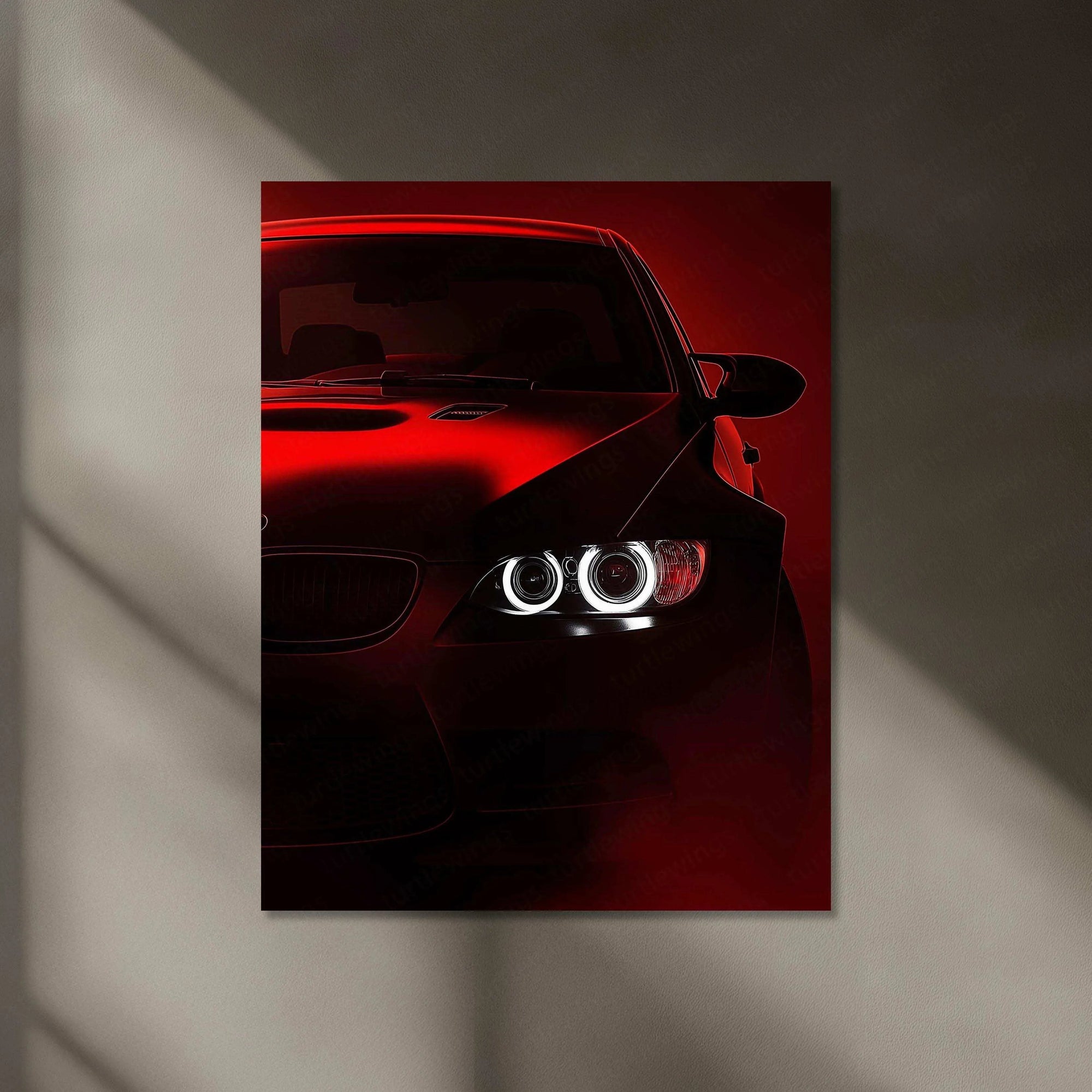 BMW M5 Neon LED Metal Frame â Luxurious Automotive Wall Art