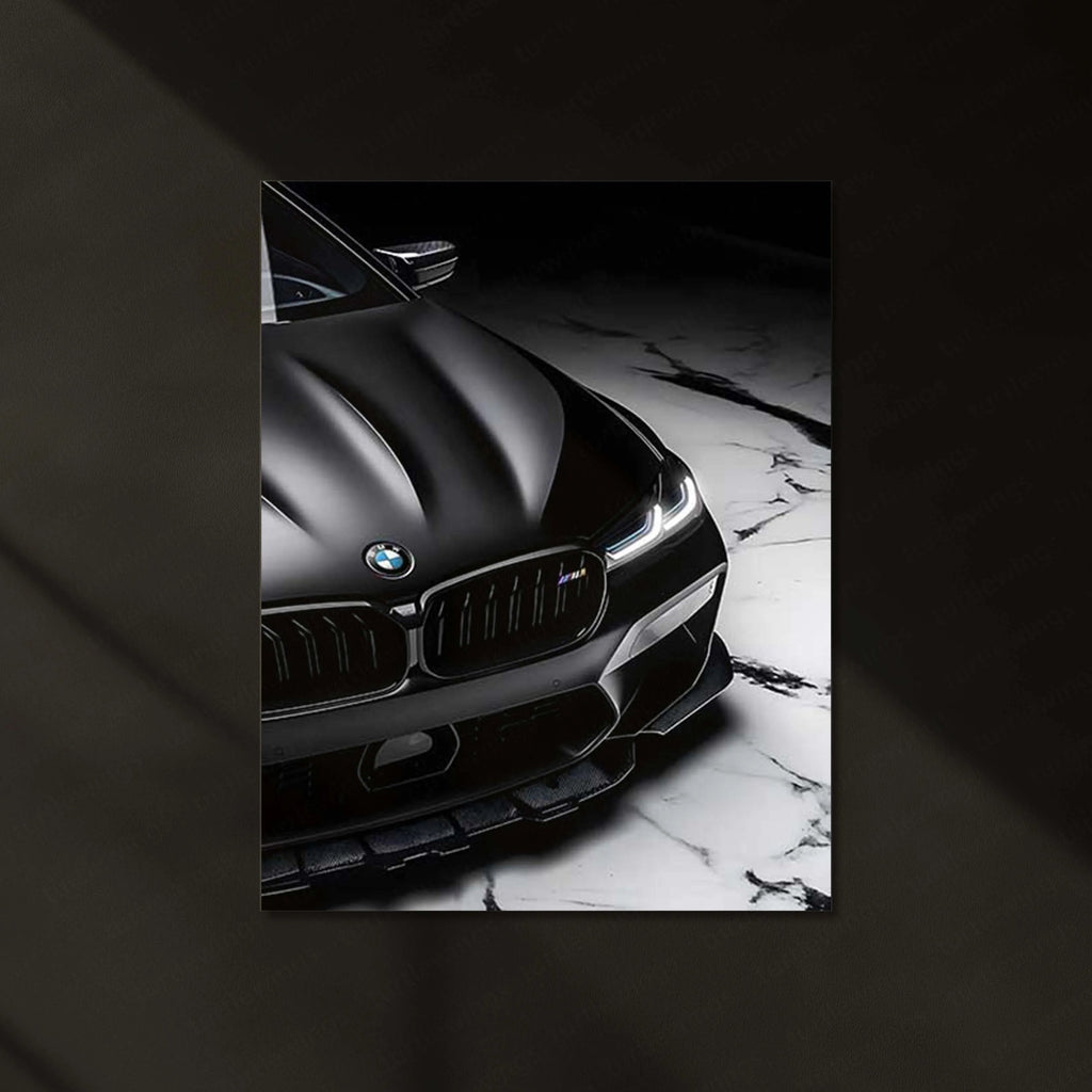 LED | 🖤 Black BMW Neon LED Metal Poster | Luxury German Car Wall Art | M Power Night Drive Decor 02