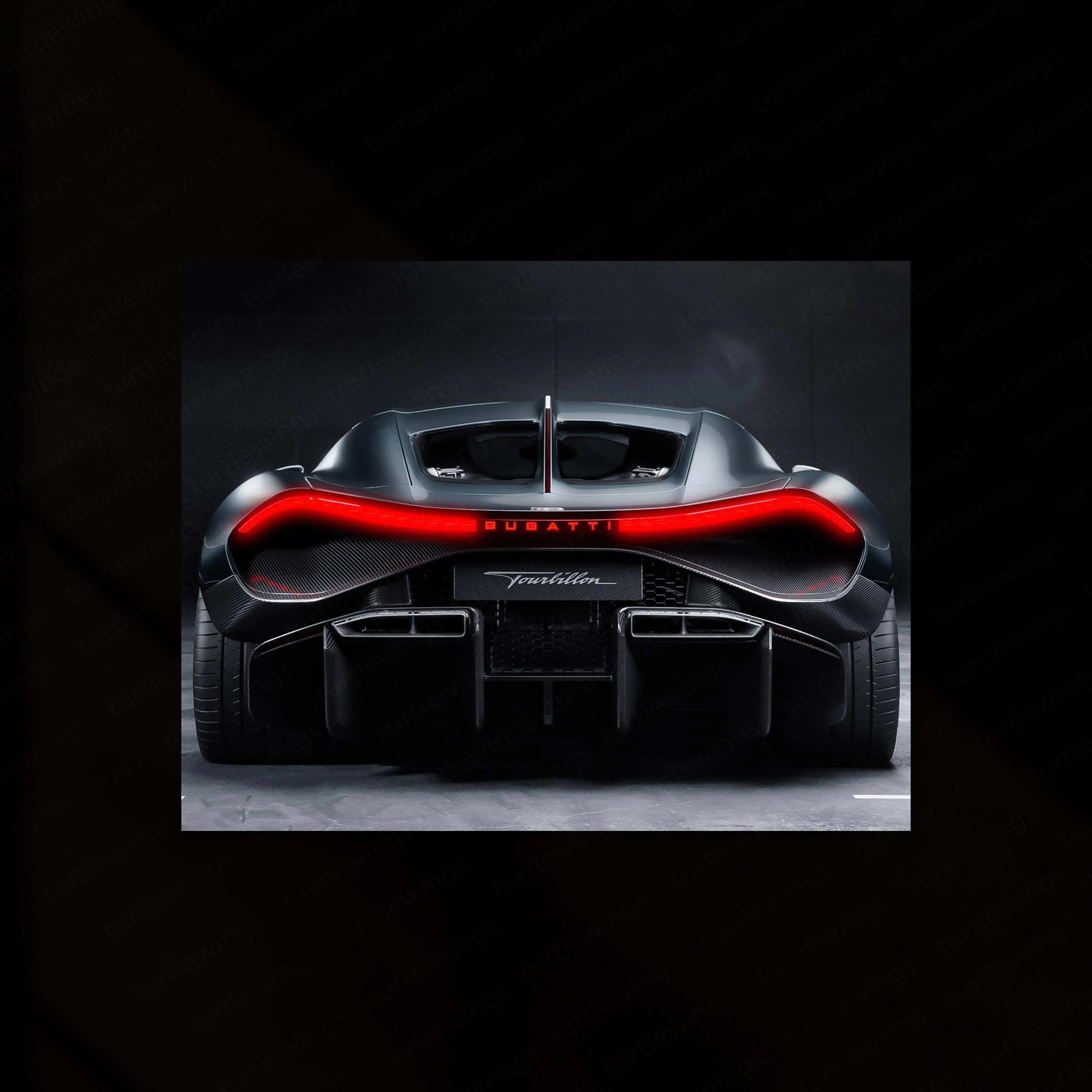 Bugatti Neon LED Metal Poster â Luxury Supercar Wall Art for Automotive Enthusiasts