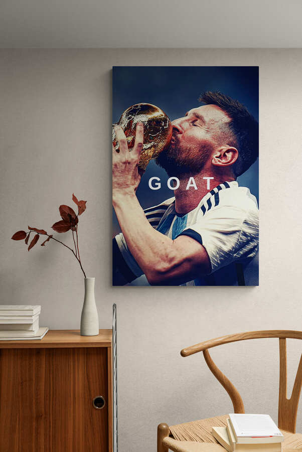Lionel Messi - "GOAT" - Celebrity Wall Art