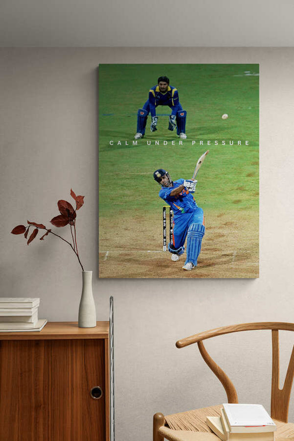MS Dhoni - "Calm Under Pressure" - Celebrity Wall Art