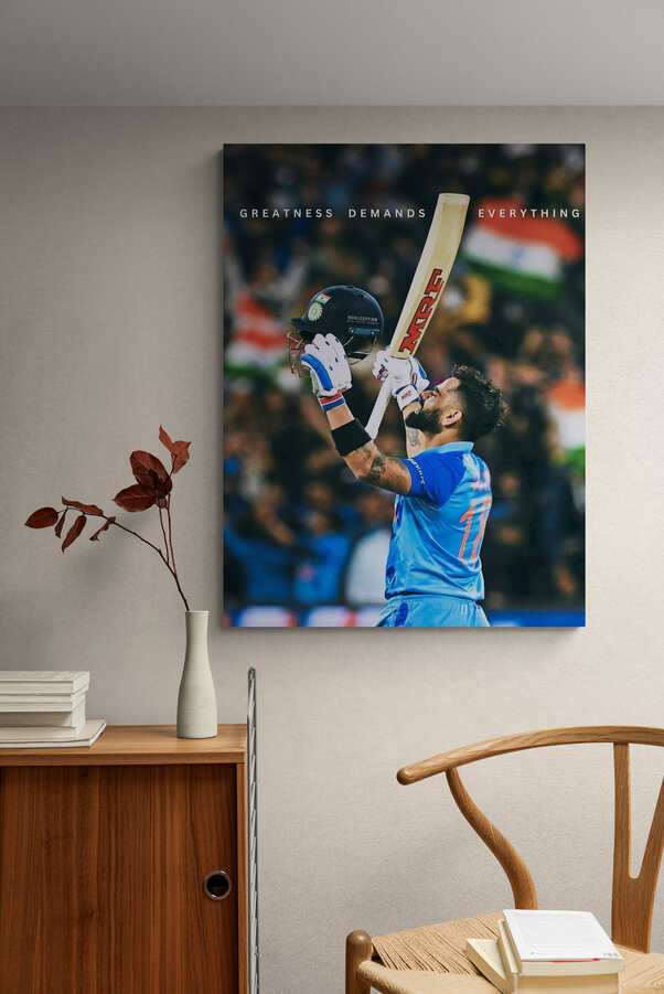 Virat Kohli - "Greatness Demands Everything" - Celebrity Wall Art