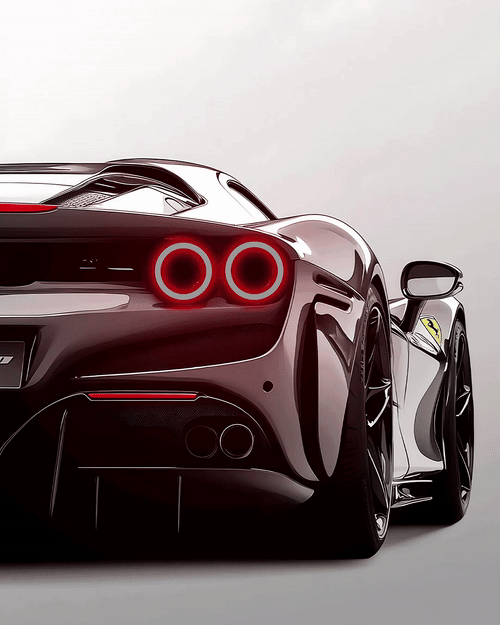 Ferrari V2 - Neon Car Art