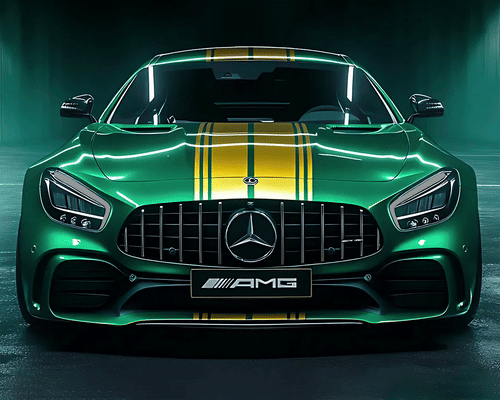 Mercedes Racing - Neon Car Art